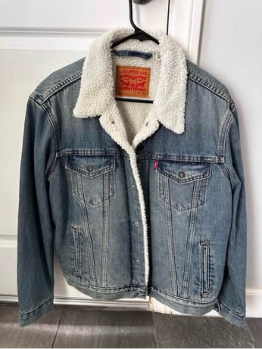 Levi's Men's Light Blue Denim Sherpa Jacket (M) Brand New